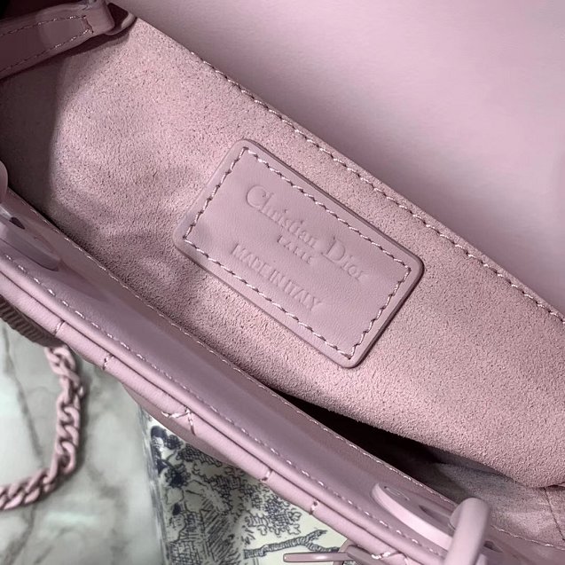 2019 Dior original lambskin mini lady dior ultra-matte bag M0505 pink