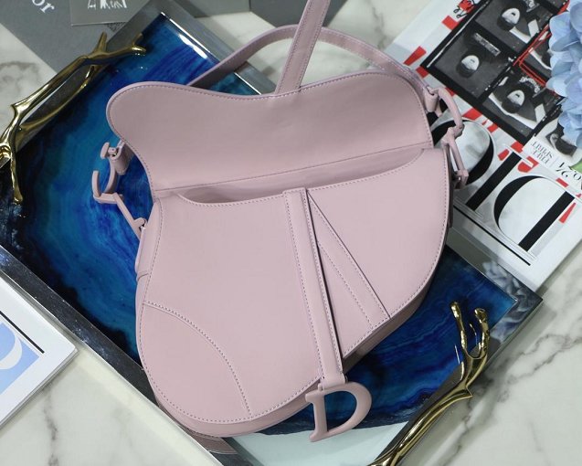 019 Dior original calfskin mini ultra-matte saddle bag M0447 pink