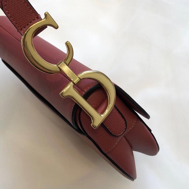 2019 Dior original grained calfskin saddle bag M0446 bordeaux
