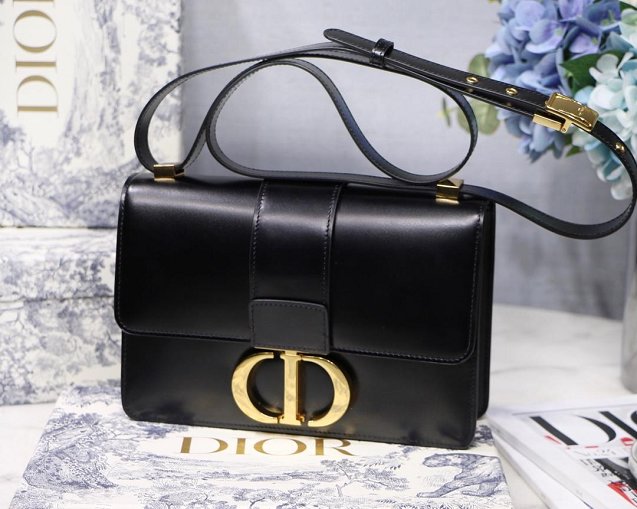 Dior original smooth calfskin 30 montaigne flap bag M9203 black