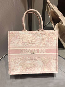 Dior original canvas book tote oblique bag M1286 light pink