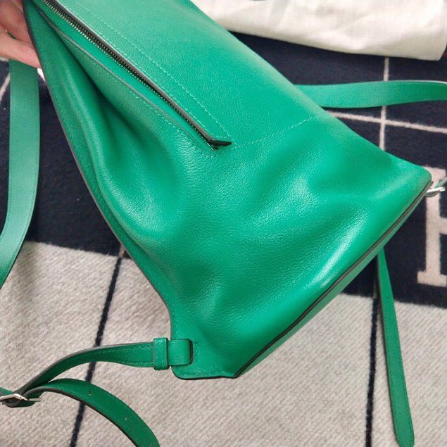 Hermes original handmade evercolour leather GR24 backpack H024 green