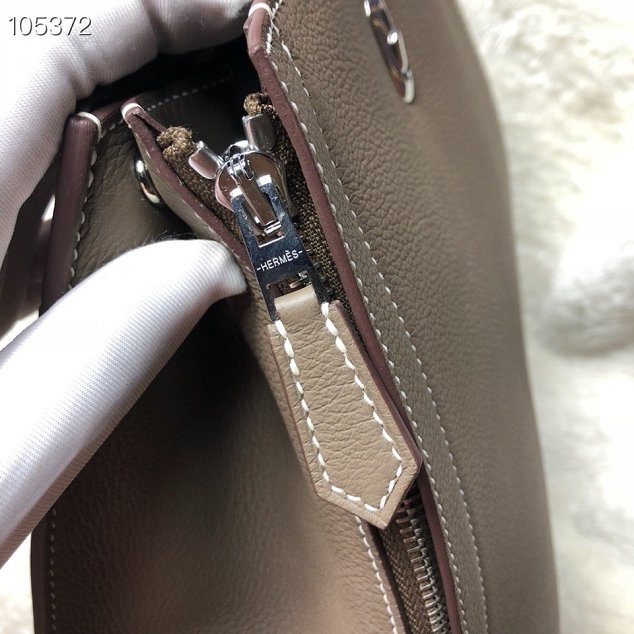 Hermes original handmade evercolour leather GR24 backpack H024 grey