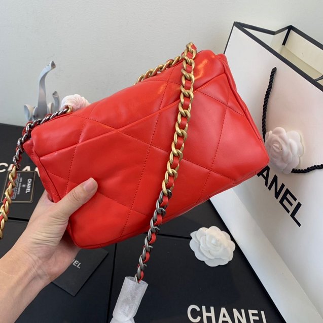 2020 CC original lambskin 19 flap bag AS1160 red