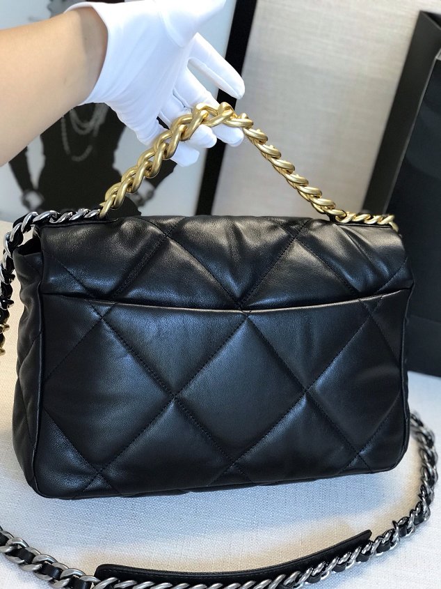 2020 CC original lambskin 19 large flap bag AS1161 black