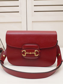 2021 GG original calfskin 1955 horsebit shoulder bag 602204 red