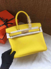 Hermes soft calf leather birkin 30 bag H30-5 yellow