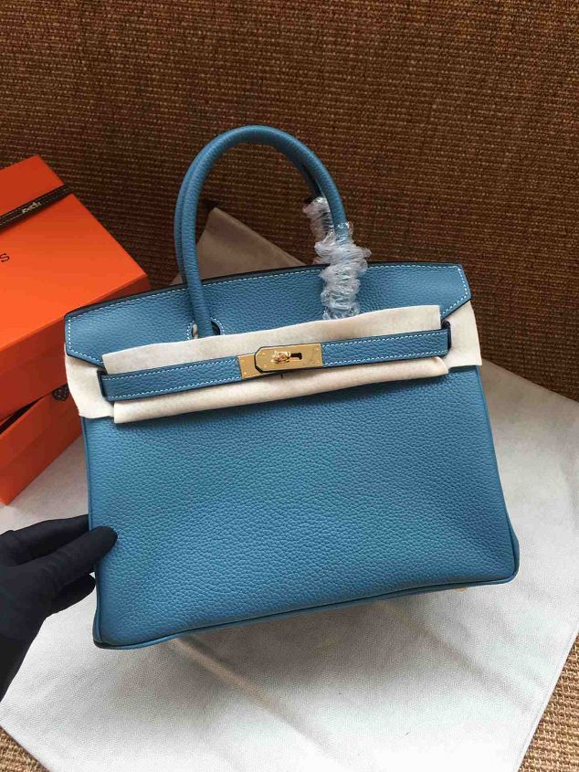 Hermes soft calf leather birkin 30 bag H30-5 blue