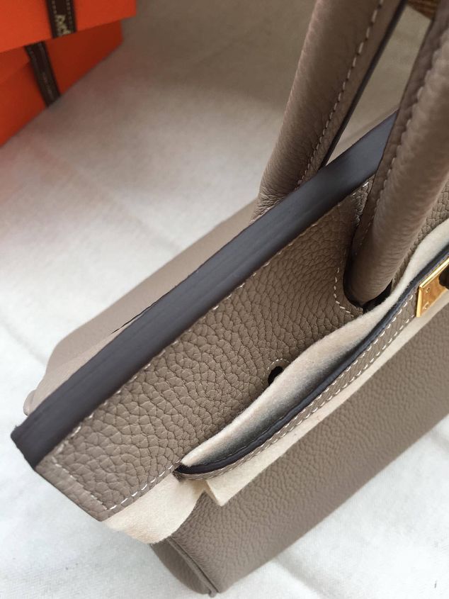 Hermes soft calf leather birkin 25 bag H25-5 grey	