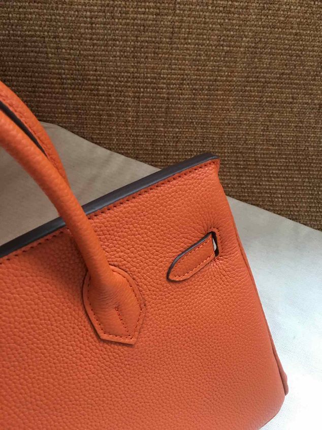 Hermes soft calf leather birkin 25 bag H25-5 orange