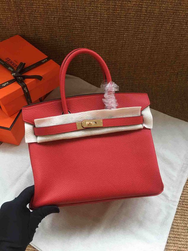 Hermes soft calf leather birkin 25 bag H25-5 red