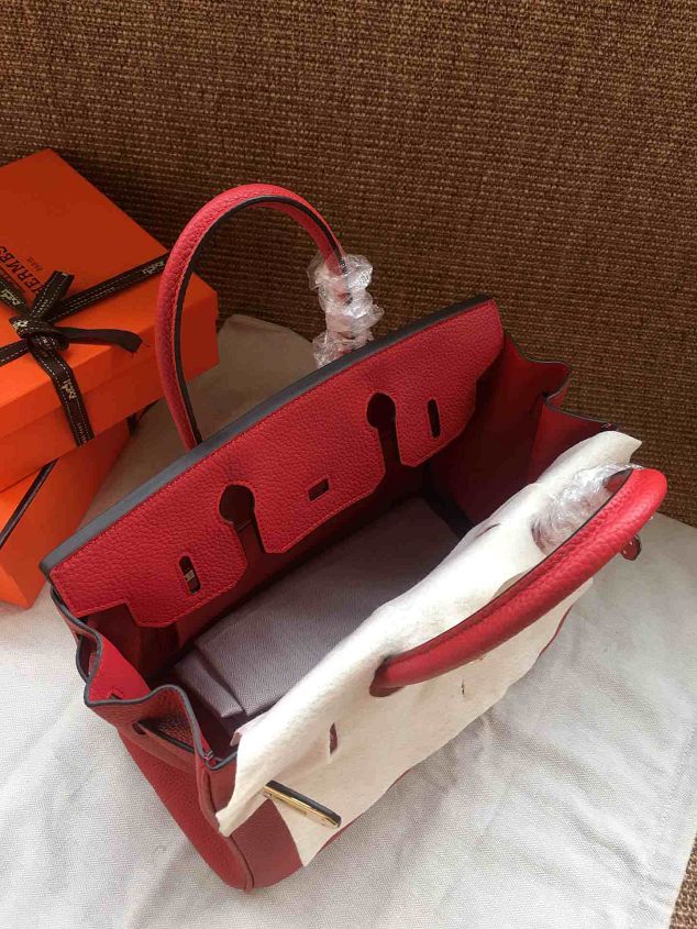 Hermes soft calf leather birkin 30 bag H30-5 red