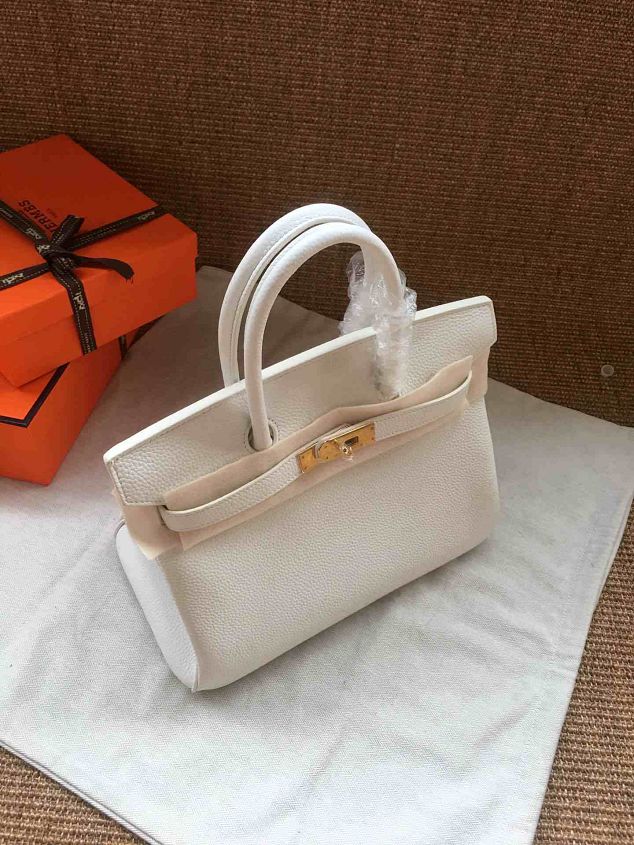 Hermes soft calf leather birkin 25 bag H25-5 white