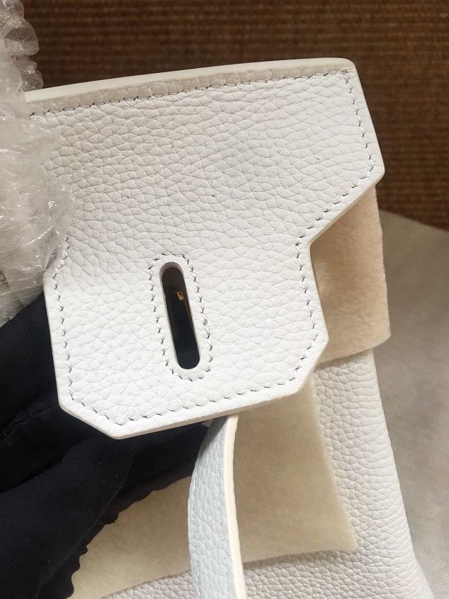 Hermes soft calf leather birkin 25 bag H25-5 white