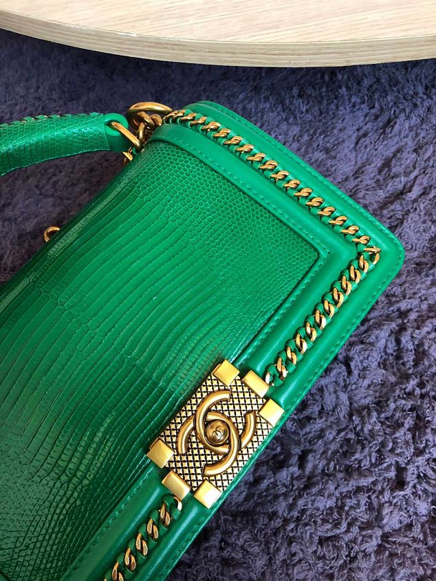 CC original python leather medium le boy handbag A94804 green