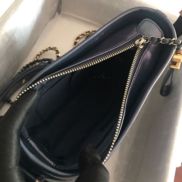 2020 CC original calfskin gabrielle small hobo bag A91810 navy blue