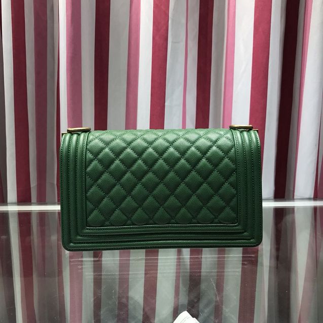 CC original grained calfskin medium boy handbag 67086 green