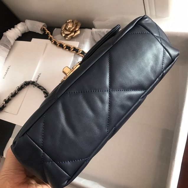 2020 CC original lambskin 19 flap bag AS1160 navy blue