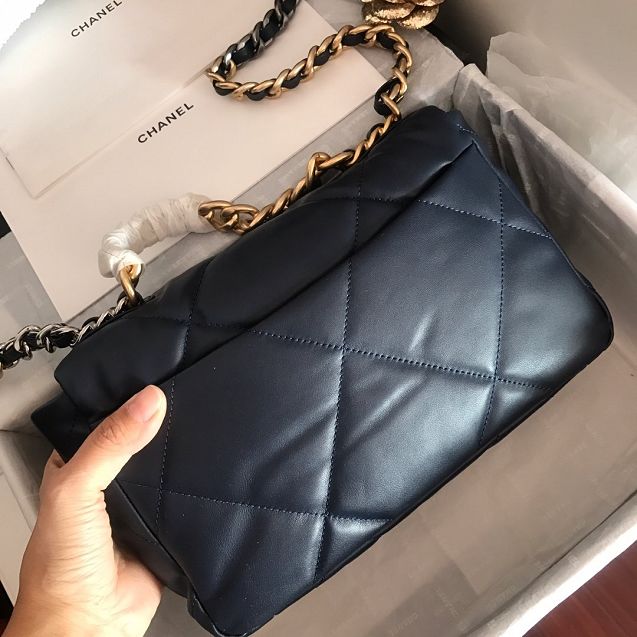 2020 CC original lambskin 19 flap bag AS1160 navy blue