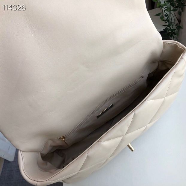 2020 CC original lambskin 19 maxi flap bag AS1162 beige