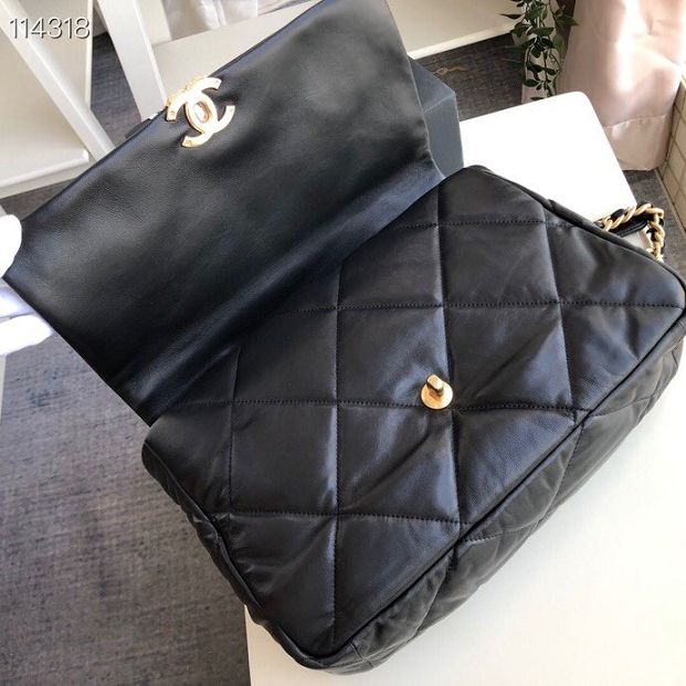 2020 CC original lambskin 19 maxi flap bag AS1162 black