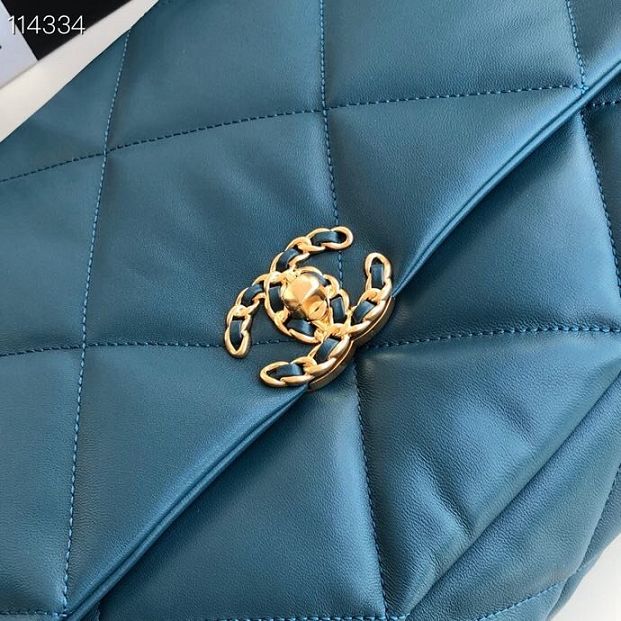 2020 CC original lambskin 19 maxi flap bag AS1162 turquoise