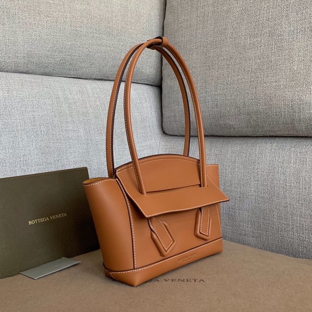 2020 BV original smooth calfskin small arco 33 bag 580725 caramel