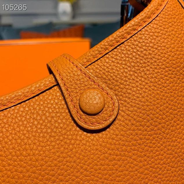 Hermes original togo leather mini evelyne tpm 17 shoulder bag E17 earth yellow