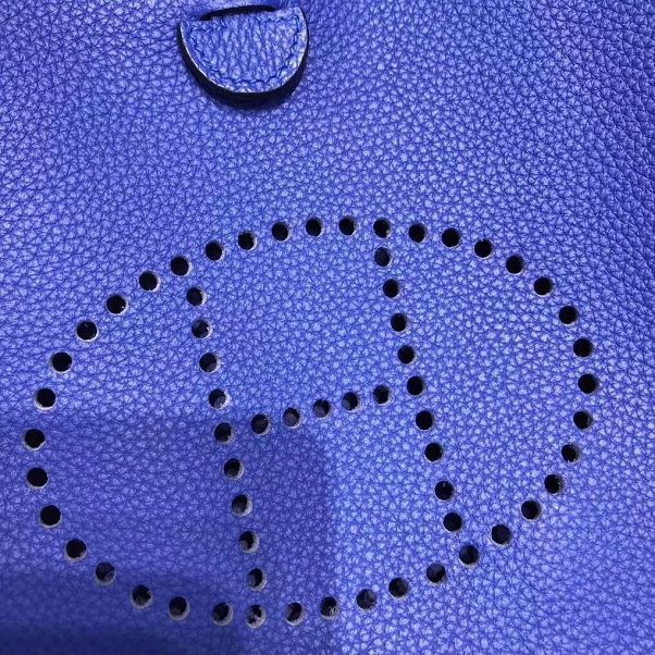 Hermes original togo leather mini evelyne tpm 17 shoulder bag E17 blue