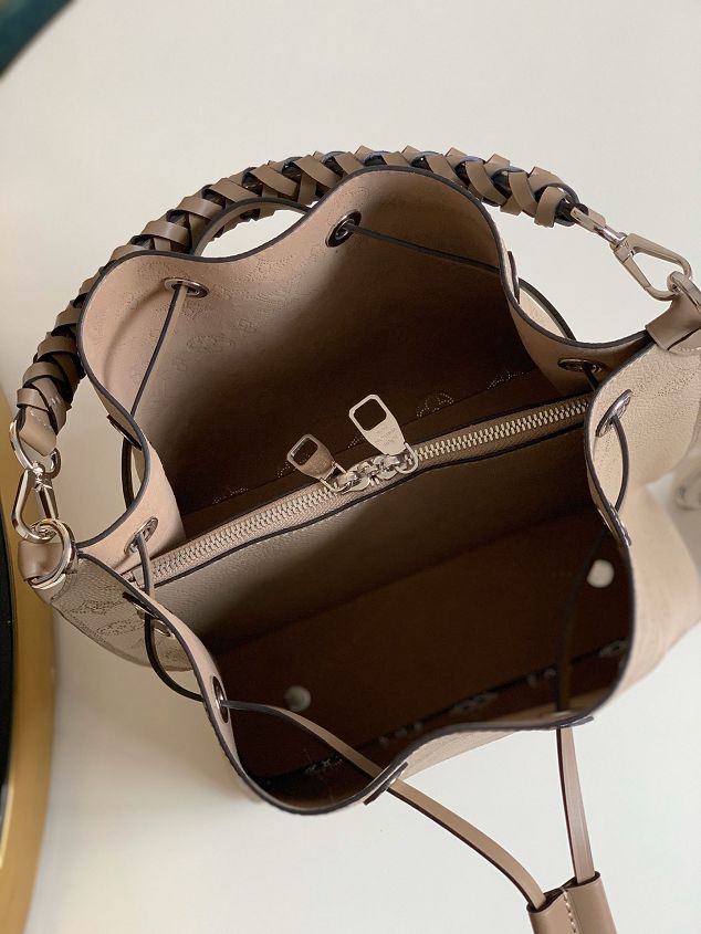 2020 louis vuitton original mahina leather muria bucket bag M55799 grey