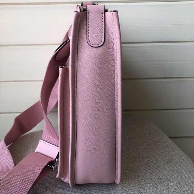 Hermes original epsom leather evelyne pm shoulder bag E28-2 pink