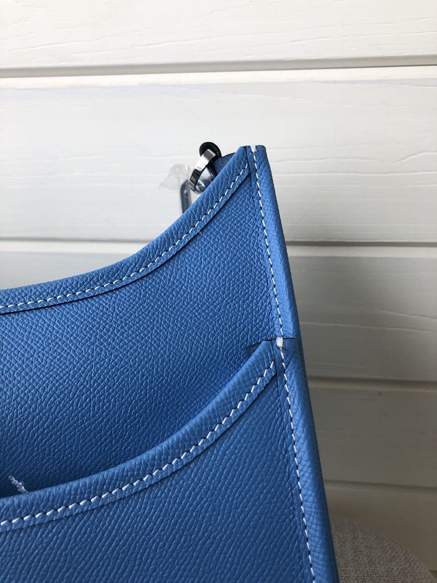 Hermes original epsom leather evelyne pm shoulder bag E28-2 royal blue