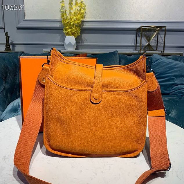 Hermes original togo leather evelyne pm shoulder bag E28 yellow