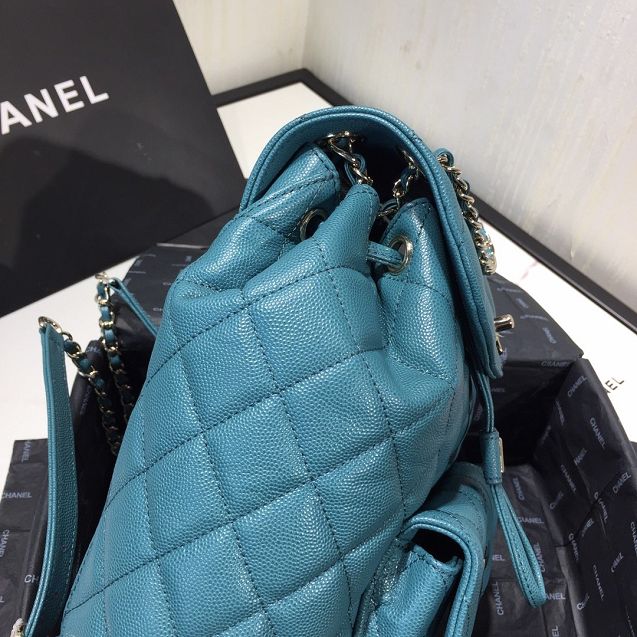 2020 CC original grained calfskin backpack AS1371 turquoise