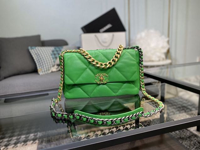 2020 CC original lambskin 19 large flap bag AS1161 green