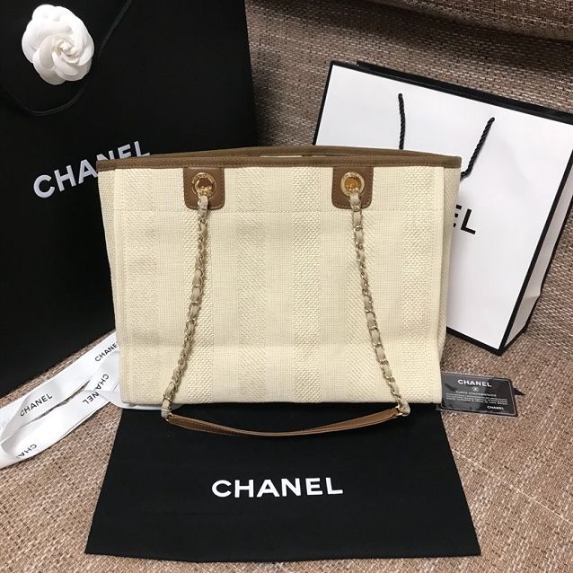 2020 CC original mixed fibers shopping bag A67001 apricot