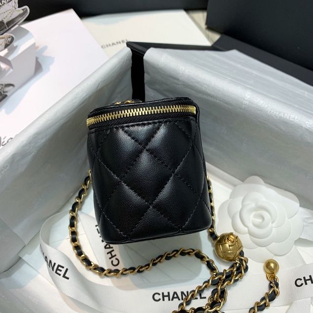 2020 CC original lambskin small box with chain AP1447 black