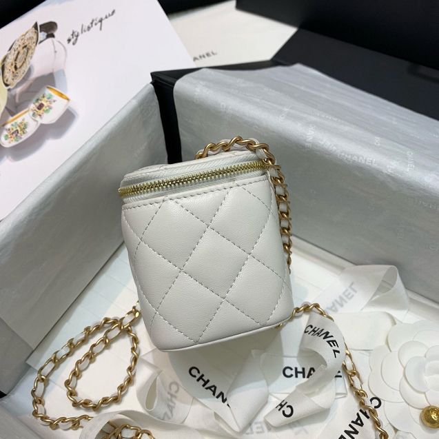 2020 CC original lambskin small box with chain AP1447 white