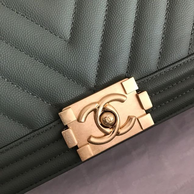 CC original grained calfskin boy handbag A67086-2 khaki
