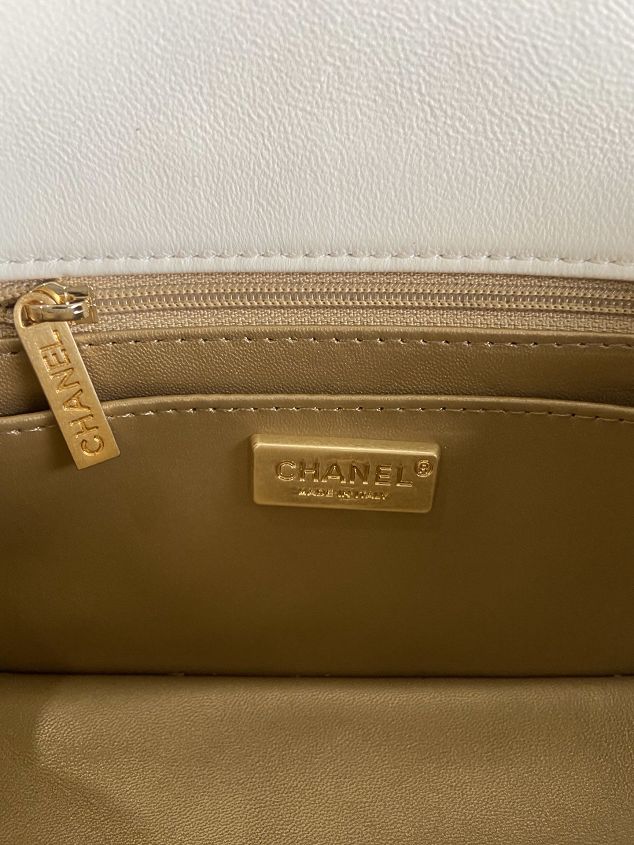 CC original python leather flap bag AS1787 white