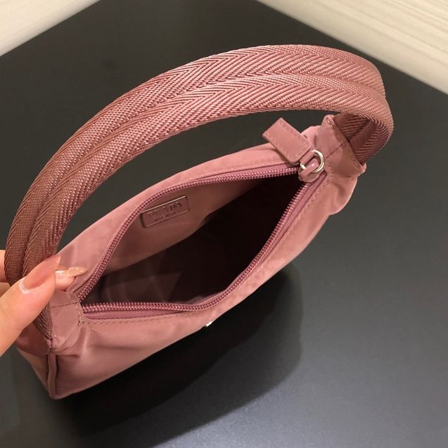 Prada original nylon mini hobo bag MV519 light pink