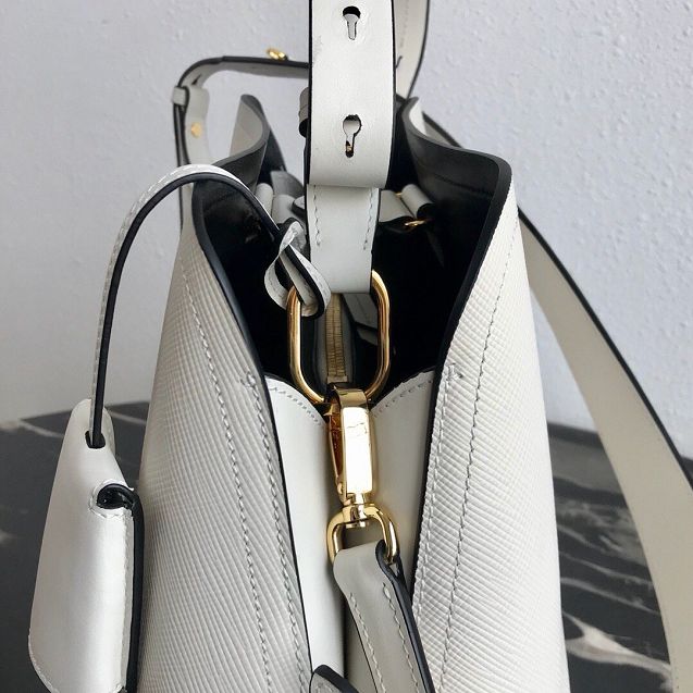 Prada original saffiano leather matinee small handbag 1BA251 white