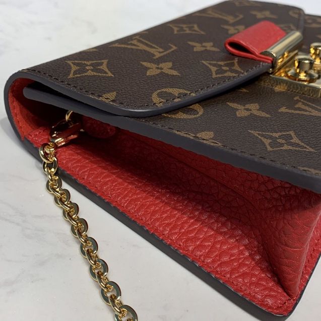 Louis vuitton original monogram croisette chain wallet m60458 red