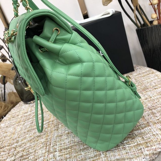 CC original lambskin large backpack A91122 green