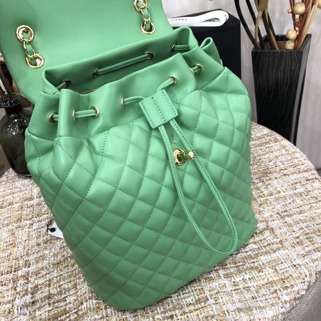 CC original lambskin large backpack A91122 green