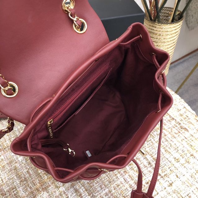 CC original lambskin medium backpack A91121 wine red