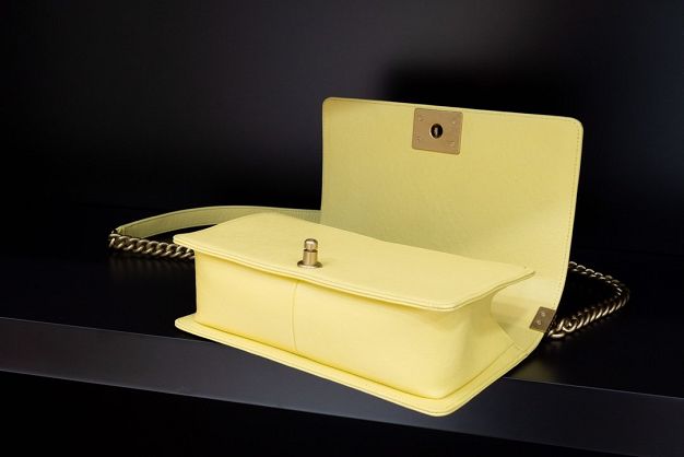 CC original customized grained calfskin boy handbag A67086 yellow