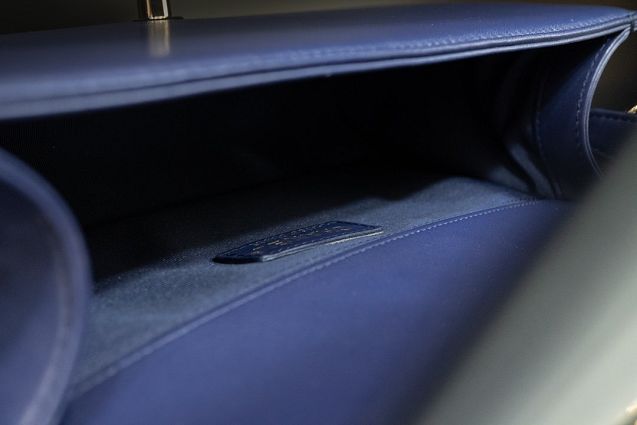 CC original customized lambskin small boy handbag A67085-2 navy blue(smooth hardware)