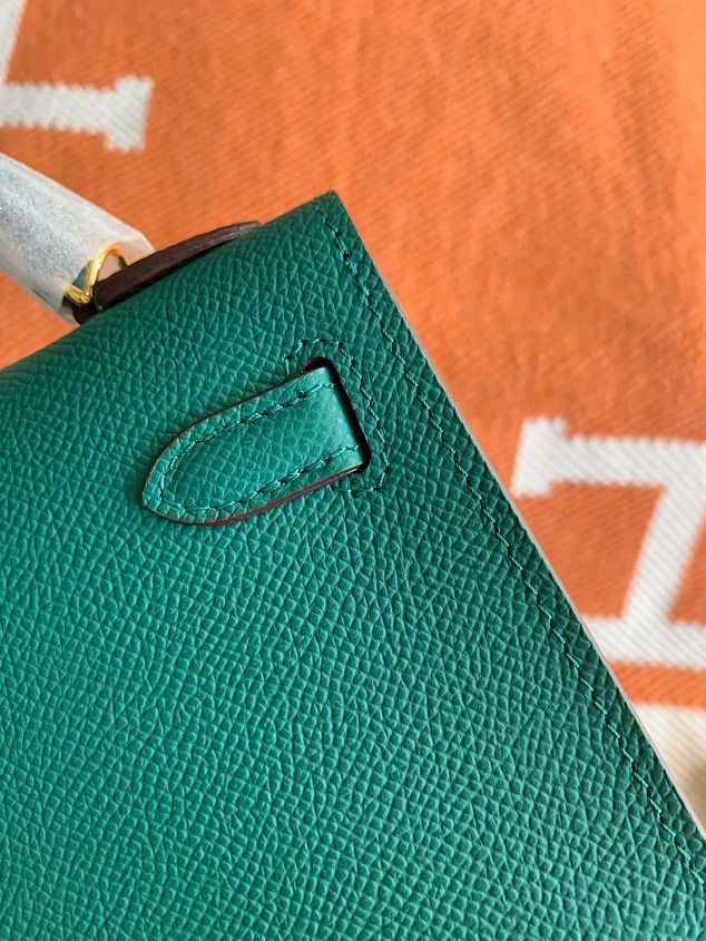 Hermes original epsom leather mini kelly 19 bag K0019 emerald