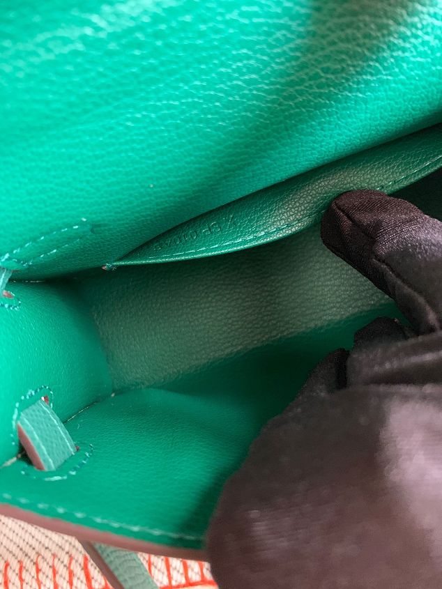 Hermes original epsom leather mini kelly 19 bag K0019 emerald